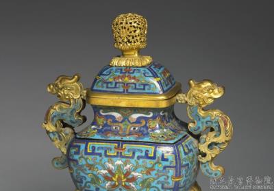 图片[3]-Copper incense burner in cloisonne enamels, Qing dynasty (1644-1911)-China Archive